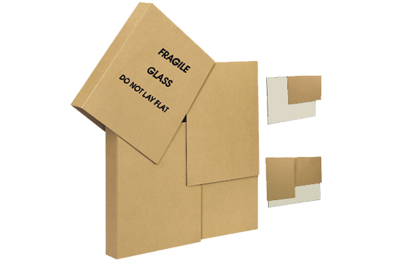 A corrugated box specialty designed for packing pictures or mirrors.
